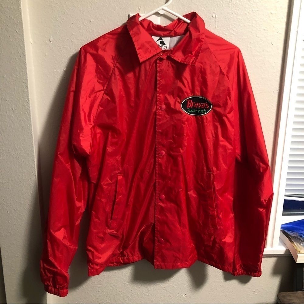 Augusta NWT Brava's pizza & pasta red windbreaker jacket men's medium